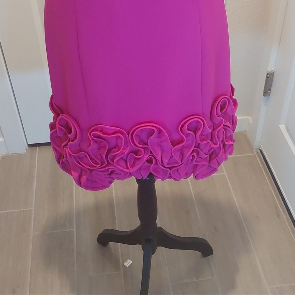 Donna Rico Fuchsia Ruffled Hem Trendy Dress - Picture 3 of 4
